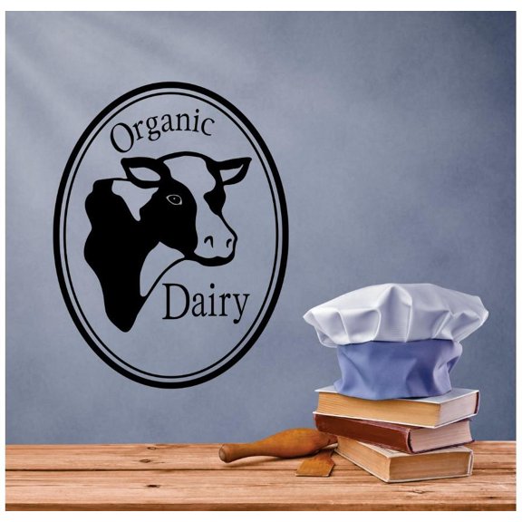Home Wall Decals Organic Dairy Cow Bedroom Stickers DIY Removable Originality Stickers - Size: 16 In x 24 In