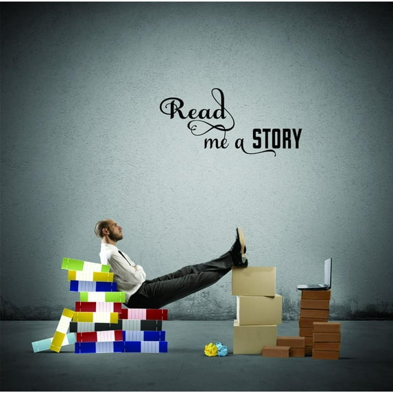 Home Wall Decals Read Me Story Wo Bedroom Stickers DIY Removable Originality Stickers - Size: 8 In x 20 In
