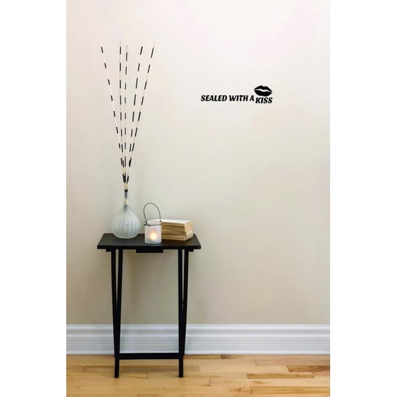Home Wall Decals Sealed With A Kiss Bedroom Stickers DIY Removable Originality Stickers - Size: 8 In x 20 In