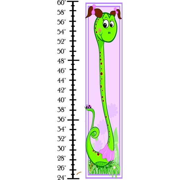 Home Wall Decals Snake Growth Chart Bedroom Stickers DIY Removable Originality Stickers - Size: 12 In x 36 In