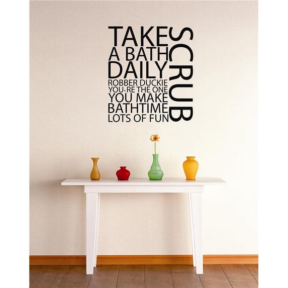 Home Wall Decals Take A Bath Daily Rubber Duckie Youre The One You Make Bathtime Lots Of Fun Bedroom Stickers DIY Removable Originality Stickers - Size: 12 In x 12 In