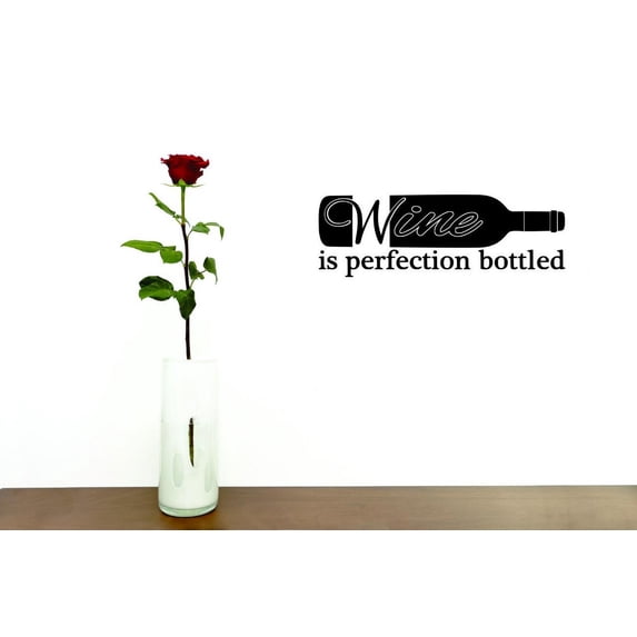 Home Wall Decals Wine Is Perfection Bottled Bedroom Stickers DIY Removable Originality Stickers - Size: 19 In x 36 In