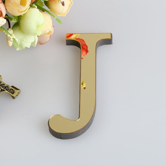 Home Wall Decor DIY 3D Mirror Acrylic Letter Wall Sticker 26 Letters Wall Art Sign Removable Gold Alphabet Decal for Home Office Living Room and Bedroom Decor