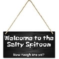 thumbnail image 1 of Home Wall Decor Signs Welcome To The Salty Spitoon Wall Decor For Living Room Bedroom, Rustic Wooden Farmhouse Wall Art Decor 12X 6 Inch, 1 of 1