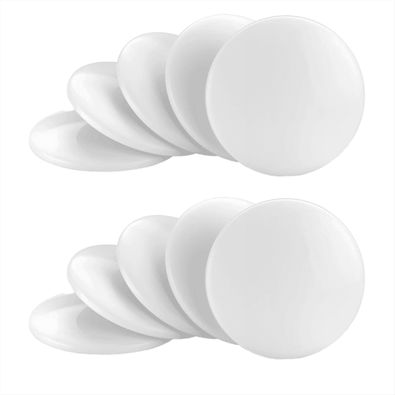 Home Wall & Door Handle Stopper 3.15 Inch Set 10 Pieces of White Rubber Door Knob Round Wall Shield Cushion,10 x Door Pad,White