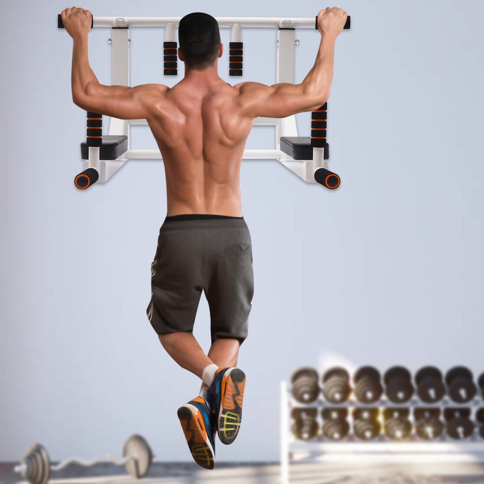 Wall mounted pull up bar walmart sale