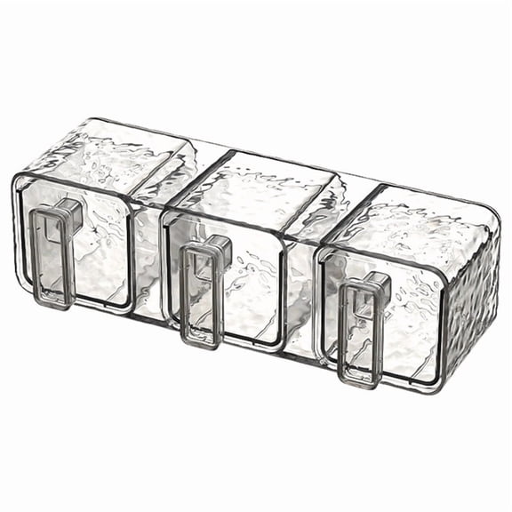 Home Wall-Mounted Seasoning Box Kitchen Multi-Grid Integrated Seasoning Jar Seasoning Dustproof Storage Box A