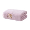 thumbnail image 1 of Home Water Absorbing Fleece Towel - Embroidered, Soft, Lint-Free, Quick Drying for Bathroom and Kitchen Use,Purple, 1 of 5