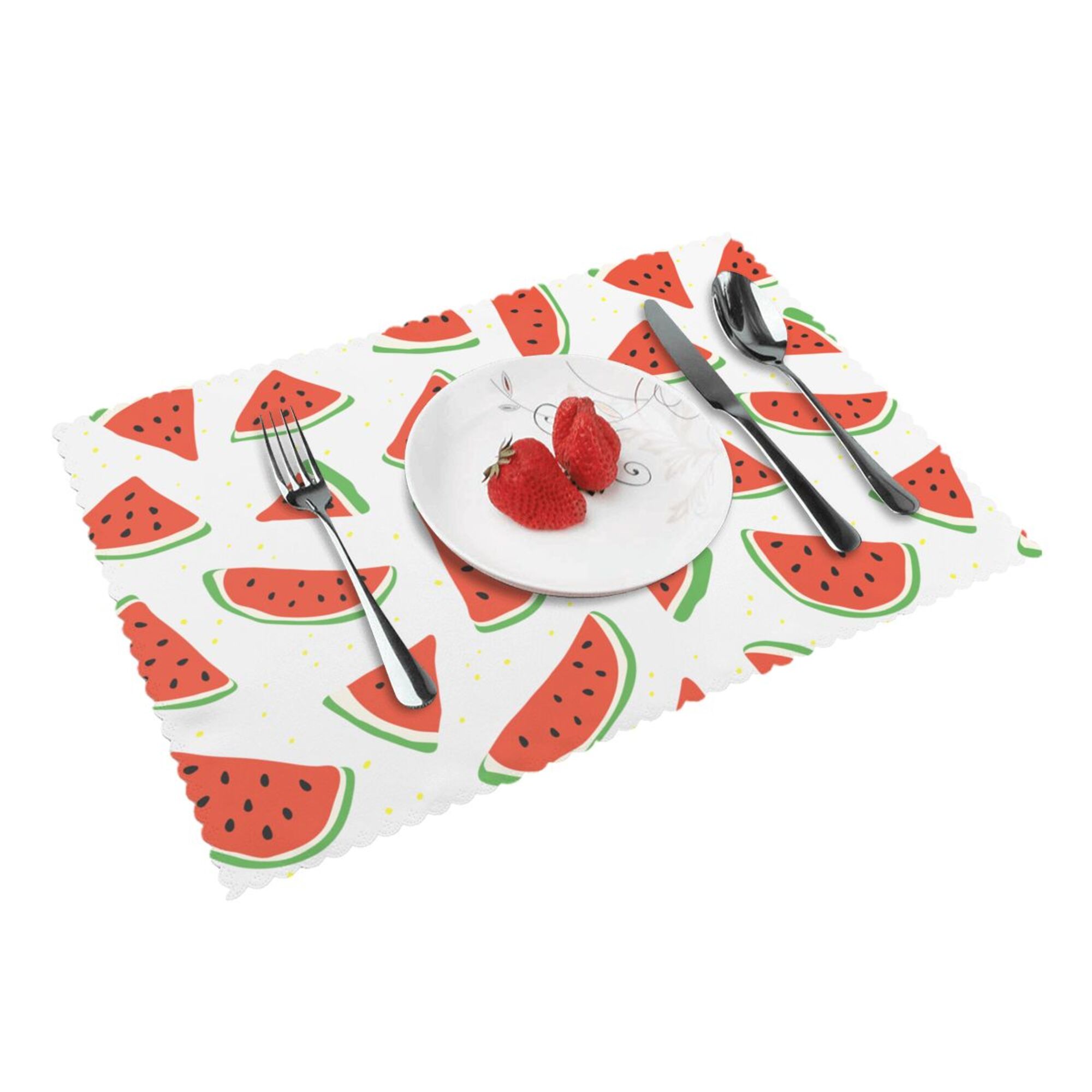 Home Watermelon Placemats Set Of 4 Washable Wipeable Place Mats Place