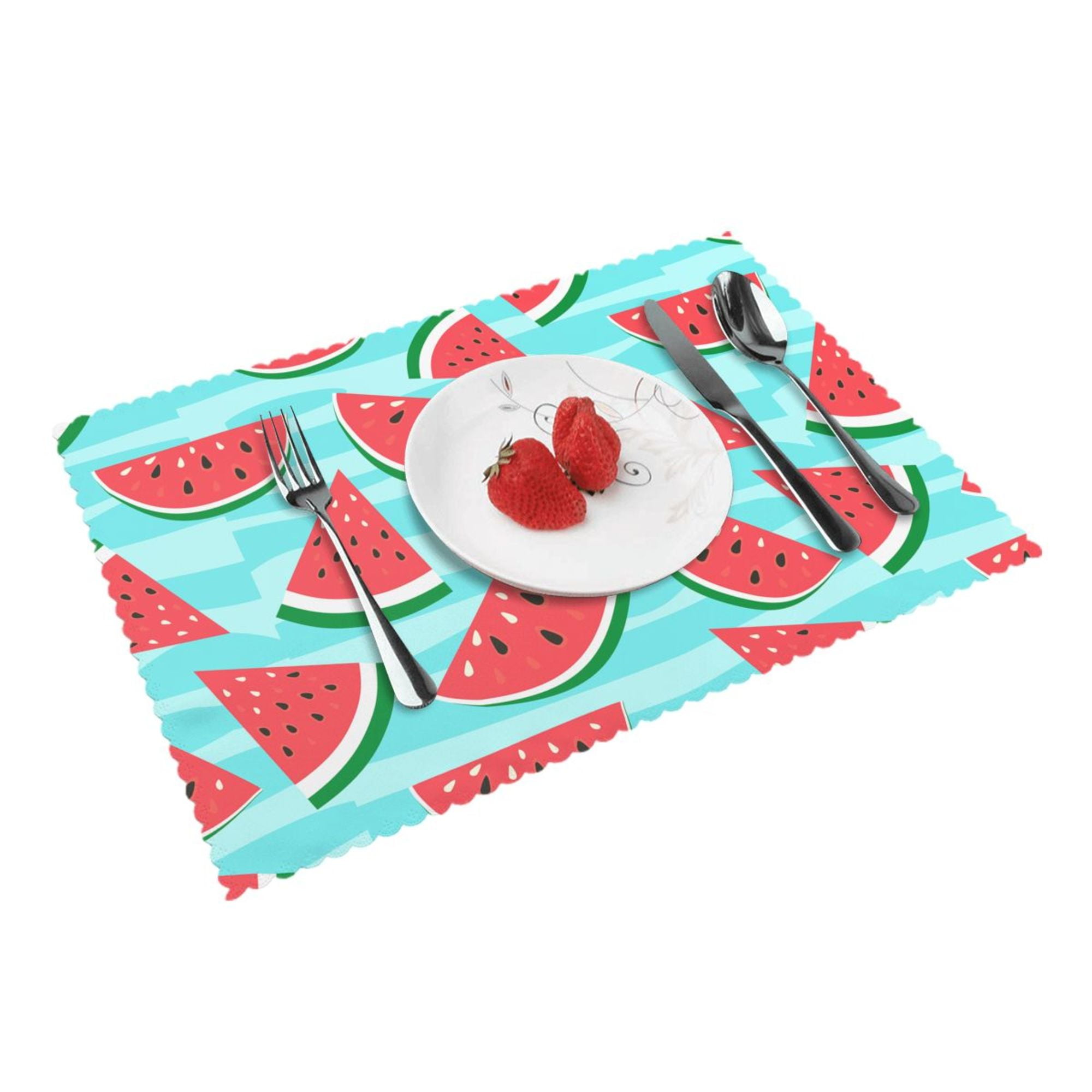 Home Watermelon Placemats Set Of 4 Washable Wipeable Place Mats Place