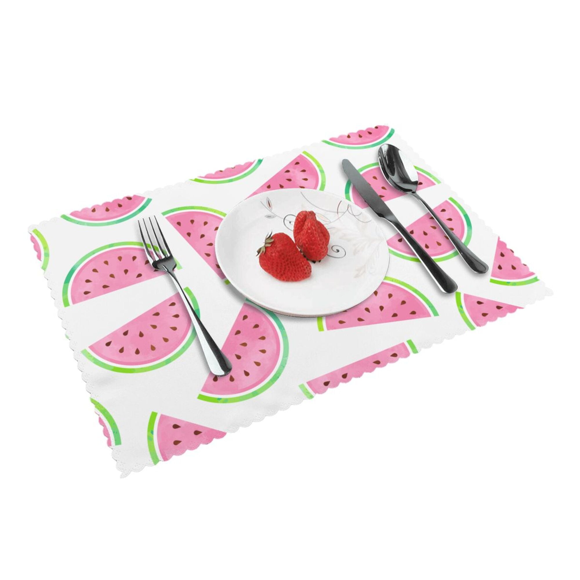 Home Watermelon Placemats Set Of 4 Washable Wipeable Place Mats Place