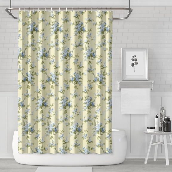 Home - Waterproof Shower Curtain, Stylish Bohemian Style Bathroom Decor, Elegant Floral Home Decor with 12 Plastic Hooks (Cassidy Yellow, 72" x 72")
