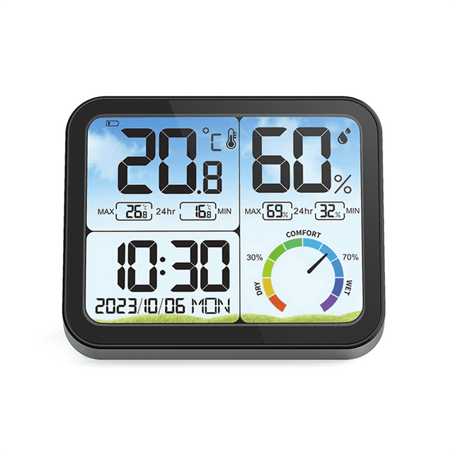 Home Weather Monitoring Clock Digital Indoor Room Temperature Meter ...