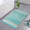 thumbnail image 1 of Home Weavers 100% Cotton Gradation Collection Bathroom Decore | Washable Rug | Bathroom Mat | Kitchen Carpet | Bathroom Rug Set | Bath Mat Set | Bath Floor Mat Non Slip, 21"x34", Turquoise, 1 of 3