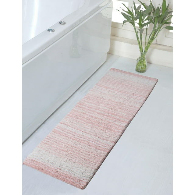 Home Weavers 100% Cotton Gradation Collection Bathroom Decore | Washable Rug | Bathroom Mat | Kitchen Carpet | Bathroom Rug Set | Bath Mat Set | Bath Floor Mat Non Slip, 21"x54", Pink