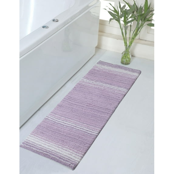 Home Weavers 100% Cotton Gradation Collection Bathroom Decore | Washable Rug | Bathroom Mat | Kitchen Rug | Bathroom Rug Set | Bath Mat Set | Bath Floor Mat Non Slip, 21"x54", Purple