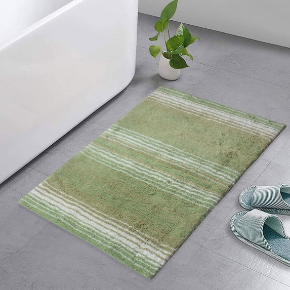 Home Weavers 100% Cotton Gradation Collection Bathroom Decore | Washable Rug | Bathroom Mat | Kitchen Carpet | Bathroom Rug Set | Bath Mat Set | Bath Floor Mat Non Slip, 21"x34", Sage