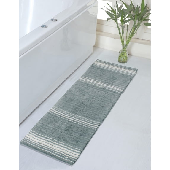 Home Weavers 100% Cotton Gradation Collection Bathroom Decore | Washable Rug | Bathroom Mat | Kitchen Rug | Bathroom Rug Set | Bath Mat Set | Bath Floor Mat Non Slip, 21"x54", Gray