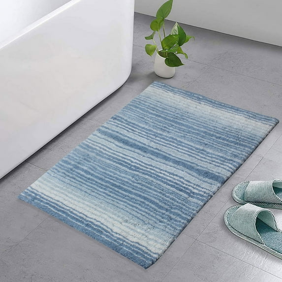 Home Weavers 100% Cotton Gradation Collection Bathroom Décor | Washable Rug | Bathroom Mat | Kitchen Mat | Bathroom Rug Set | Bath Mat Set | Bath Floor Mat Non Slip, 24"x40", Blue Rug