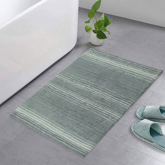 Home Weavers 100% Cotton Gradation Collection Bathroom Decore | Washable Rug | Bathroom Mat | Kitchen Rug | Bathroom Rug Set | Bath Mat Set | Bath Floor Mat Non Slip, 21"x34", Gray