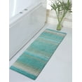 thumbnail image 1 of Home Weavers 100% Cotton Gradation Collection Bathroom Decore | Washable Rug | Bathroom Mat | Kitchen rug | Bathroom Rug Set | Bath Mat Set | Bath Floor Mat Non Slip, 21"x54", Turquoise, 1 of 3