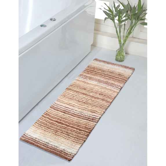 Home Weavers 100% Cotton Gradation Collection Bathroom Decore | Washable Rug | Bathroom Mat | Kitchen Carpet | Bathroom Rug Set | Bath Mat Set | Bath Floor Mat Non Slip, 21"x54", Beige