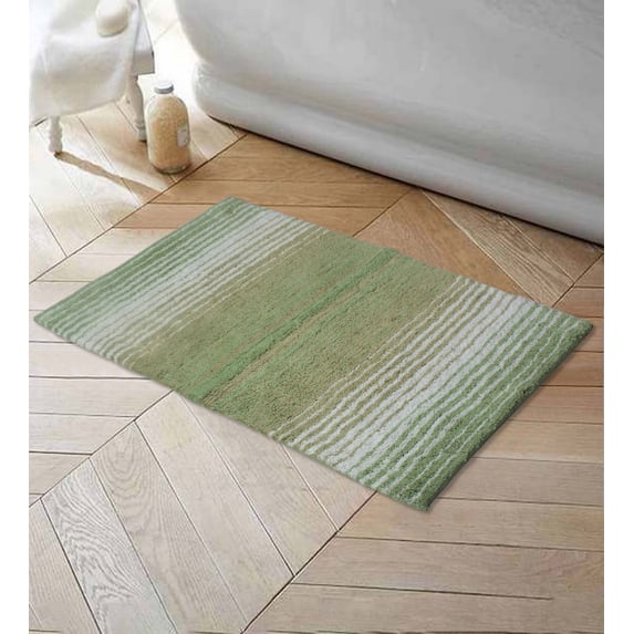Home Weavers 100% Cotton Gradation Collection Bathroom Rug s | Bathroom Decore | Washable Rug | Bathroom Mat | Kitchen rug | Bathroom Rug Set | Bath Mat Set | Bath Floor Mat Non Slip, 17"x24", Sage