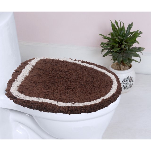 Toilet Bowl Rug Home Weavers Allure Bathroom Rug Toilet Lid Seat Cover, Elastic Edges ...