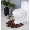 thumbnail image 1 of Home Weavers Allure Bathroom Rug Toilet Rugs U Shaped Contour,Extra Thick Toilet Rug, Non-Slip Contour Mat for Bathroom,100% Cotton Soft, Absorbent Water, Machine Washable, 20"x20" Contour, Brown, 1 of 9