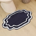 thumbnail image 1 of Home Weavers Allure Collection 100% Cotton Bath Rug 17"x24", Soft & Absorbent Bathroom Rug, Non-Slip Backing, Quick Dry, Machine Washable Bath Mat for Floor, Shower & Tub, Navy, 1 of 9
