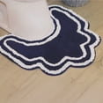 thumbnail image 1 of Home Weavers Allure Collection 100% Cotton Contour Rug 20"x20", Soft & Absorbent U-Shaped Toilet Rug, Non-Slip Backing, Quick Dry, Machine Washable Bathroom Floor Mat for Toilet Base, Navy, 1 of 9