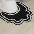 thumbnail image 1 of Home Weavers Allure Collection 100% Cotton Contour Rug 20"x20", Soft & Absorbent U-Shaped Toilet Rug, Non-Slip Backing, Quick Dry, Machine Washable Bathroom Floor Mat for Toilet Base, Black, 1 of 9