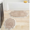 thumbnail image 1 of Home Weavers Cotton 2-Piece Bath Rug Set, Soft Absorbent Non-Slip Bath Mats, Machine Washable Bathroom Rugs,17x24 & 21x34 Inches, Linen, 1 of 7