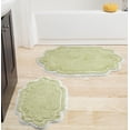thumbnail image 1 of Home Weavers Allure Collection 100% Cotton Non-Slip Bathroom Rug Set Machine Washable Bathroom Rug-17"x24", Bath Rug- 21"x34", Green Color 2 Piece Bath Rug set, 1 of 9