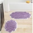 thumbnail image 1 of Home Weavers Allure Collection 100% Cotton Non-Slip Bathroom Rug Set Machine Washable Bathroom Rug-17"x24", Bath Rug- 21"x34", Purple Color 2 Piece Bath Rug set, 1 of 9