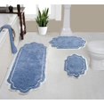 thumbnail image 1 of Home Weavers Allure Collection 100% Cotton Non-Slip Bathroom Rug Set Machine Washable Bathroom Rug-17"x24", Bath Rug- 21"x34", Runner- 21"x54", Blue Color 3 Piece Bath Rug set, 1 of 9