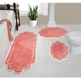 thumbnail image 1 of Home Weavers Allure Collection 100% Cotton Non-Slip Bathroom Rug Set Machine Washable Bathroom Rug-17"x24", Bath Rug- 21"x34", Runner- 21"x54", Coral Color 3 Piece Bath rug set, 1 of 9
