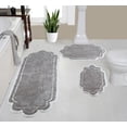 thumbnail image 1 of Home Weavers Allure Collection 100% Cotton Non-Slip Bathroom Rug Set Machine Washable Bathroom Rug-17"x24", Bath Rug- 21"x34", Runner- 21"x54", Gray Color 3 Piece Bath Rug set, 1 of 9