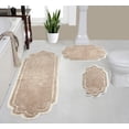 thumbnail image 1 of Home Weavers Allure Collection 100% Cotton Non-Slip Bathroom Rug Set Machine Washable Bathroom Rug-17"x24", Bath Rug- 21"x34", Runner- 21"x54", Linen Color 3 Piece Bath Rug set, 1 of 9