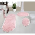 thumbnail image 1 of Home Weavers Allure Collection 100% Cotton Non-Slip Bathroom Rug Set Machine Washable Bathroom Rug-17"x24", Bath Rug- 21"x34", Runner- 21"x54", 3 Piece Bath Rug set, Pink, 1 of 8