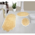 thumbnail image 1 of Home Weavers Allure Collection 100% Cotton Non-Slip Bathroom Rug Set Machine Washable Bathroom Rug-17"x24", Bath Rug- 21"x34", Runner- 21"x54", Yellow Color 3 Piece Bath Rug set, 1 of 9