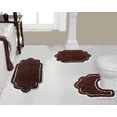 thumbnail image 1 of Home Weavers Allure Collection 100% Cotton Non-Slip Bathroom Rug Set Machine Washable Bathroom Rug-17"x24", Bath Rug- 21"x34", U Shaped Contour- 20"x20", Brown Color 3 Piece Bath Rug set, 1 of 9