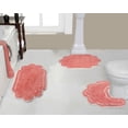 thumbnail image 1 of Home Weavers Allure Collection 100% Cotton Non-Slip Bathroom Rug Set Machine Washable Bathroom Rug-17"x24", Bath Rug- 21"x34", U Shaped Contour- 20"x20", Coral Color 3 Piece Bath Rug set, 1 of 9
