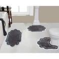 thumbnail image 1 of Home Weavers Allure Collection 100% Cotton Non-Slip Bathroom Rug Set Machine Washable Bathroom Rug-17"x24", Bath Rug- 21"x34", U Shaped Contour- 20"x20", Dark Gray Color 3 Piece Bath Rug set, 1 of 4