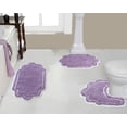 thumbnail image 1 of Home Weavers Allure Collection 100% Cotton Non-Slip Bathroom Rug Set Machine Washable Bathroom Rug-17"x24", Bath Rug- 21"x34", U Shaped Contour- 20"x20", Purple Color 3 Piece Bath Rug set, 1 of 9