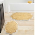 thumbnail image 1 of Home Weavers Allure Collection 100% Cotton Non-Slip Bathroom Rug Set Machine Washable Bathroom Rug-17"x24", Bath Rug- 21"x34", Yellow Color 2 Piece Bath Carpet set, 1 of 9