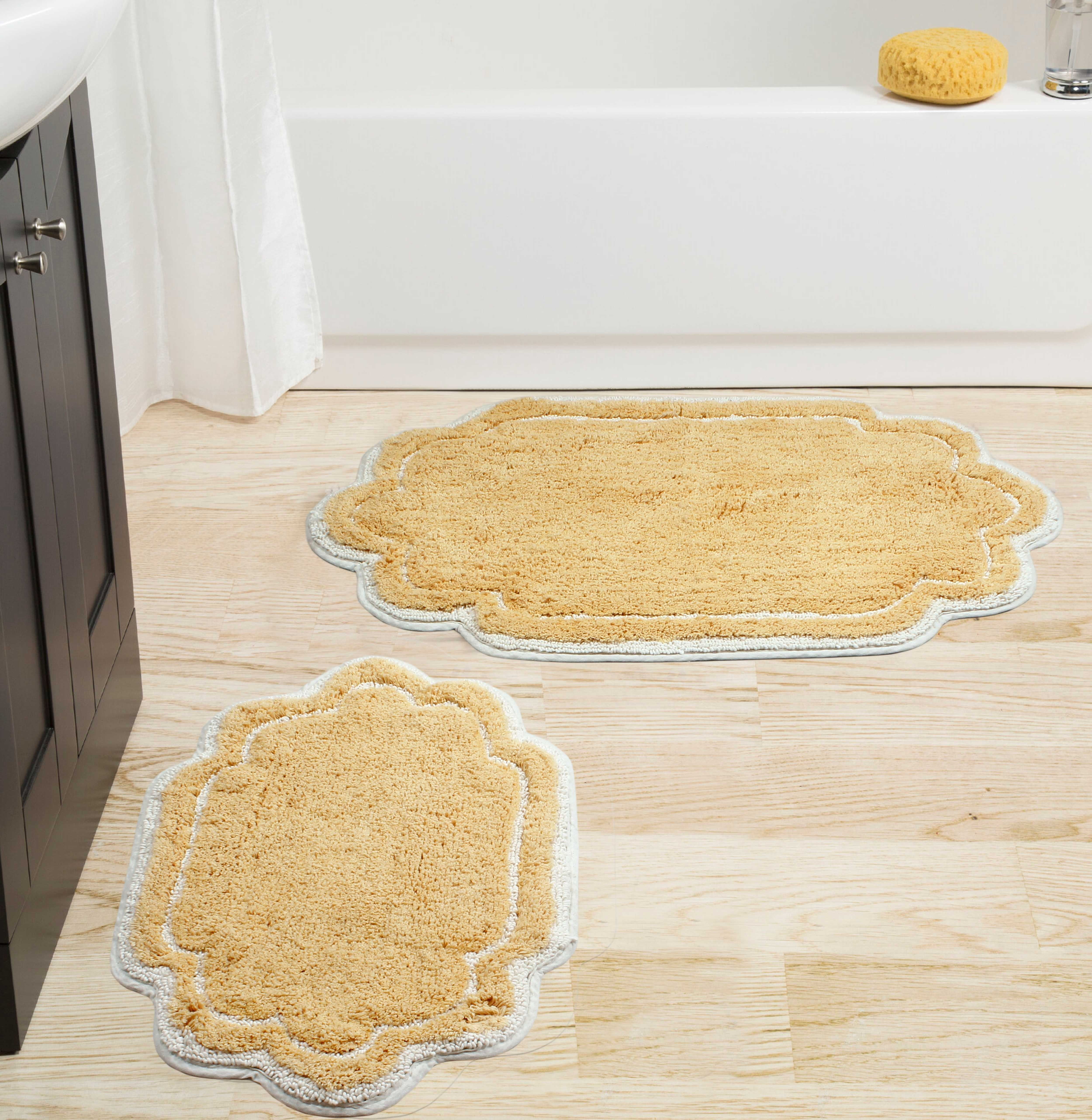 Home Weavers Allure Collection 100 Cotton NonSlip Bathroom Rug Set