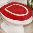 thumbnail image 1 of Home Weavers Allure Collection Toilet Lid Cover, 100% Cotton Soft Elastic Fit, Machine Washable, 18"x18", Red, 1 of 11