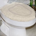 thumbnail image 1 of Home Weavers Allure Collection Toilet Lid Cover, 100% Cotton Soft Elastic Fit, Machine Washable, 18"x18", Ivory, 1 of 11