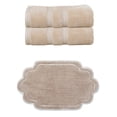 thumbnail image 1 of Home Weavers Allure Cotton Bath Towel & Bath Rug Set, Includes 2 Bath Towels and 1 Bath Rug, Super Absorbent, Non-Slip, Linen, 1 of 4